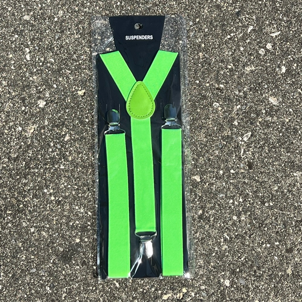 Lime green suspenders NWT